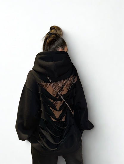 IVERA Ripped Lace Hoodie